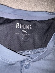 Rhone Henley Shirt Mens XL Gray Short Sleeve Merino Wool Blend Base Layer Casual