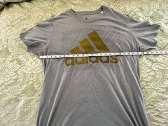 Adidas The Go-To Performance Tee Gray w/Gold Logo Climalite T-Shirt Mens XL 2019