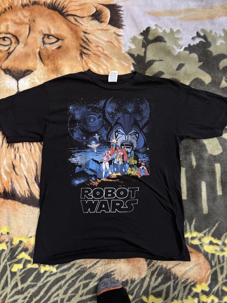Transformers The Animated Movie T Shirt Sz Large Bootleg 2000’s Robot Wars