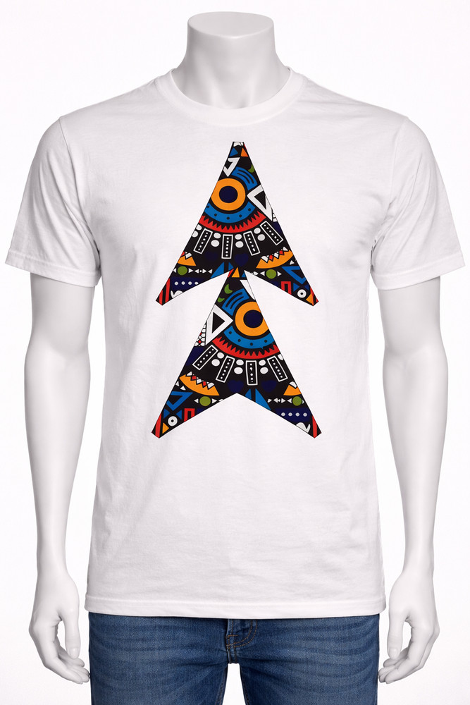 Geometric T-Shirt Pattern Contrast Color Graffiti Unisex Tribal Ethnic Tee XXL