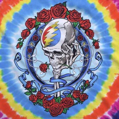 GRATEFUL DEAD-NEVER DEAD-SYF-TIE DYE T-SHIRT S-M-L-XL-2X,3X,4X Garcia,Wier,Lesh