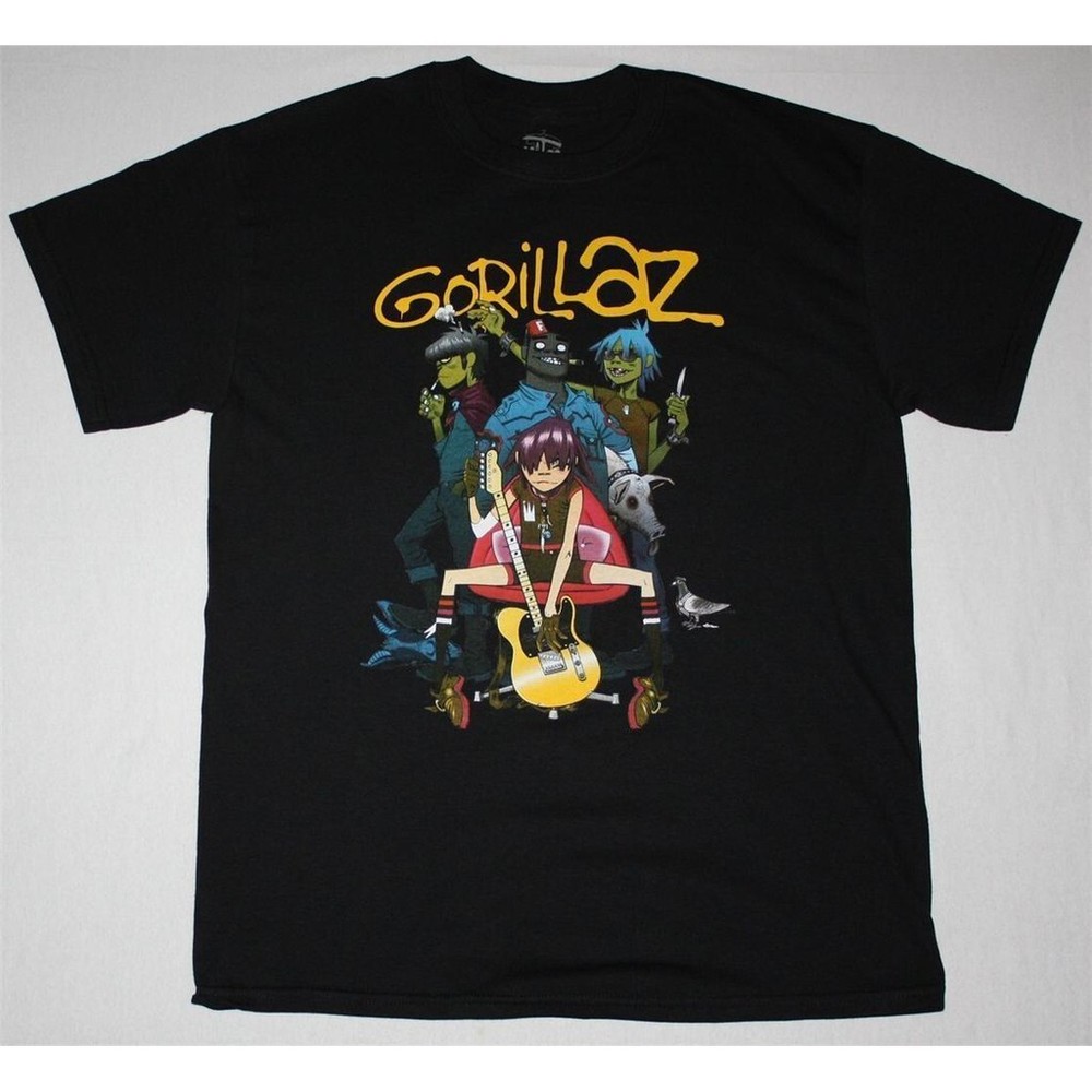Gorillaz Band Heavy Cotton Black Full Size Unisex Classic Shirt BT292