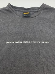 Nautica Competition T-Shirt Men Medium Gray Spell Out Tee. #43662