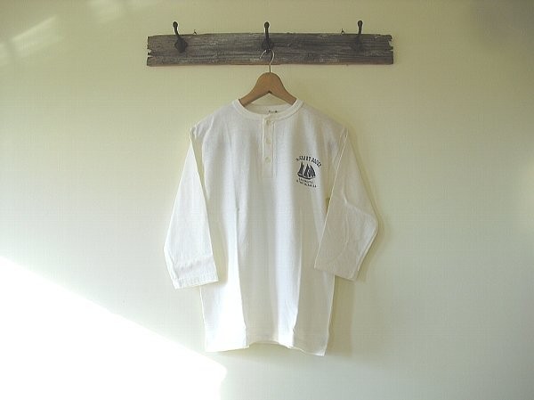 Henry Neck T-Shirt 3/4 Sleeve Double Works American Cotton Japan
