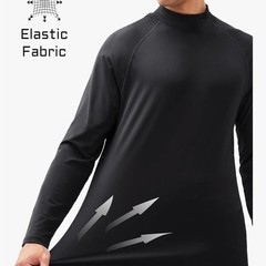 MAGCOMSEN Men’s L Black Thermal Shirt Fleece Lined Long Sleeve Athletic Base NWT