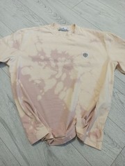 Stone Island Mens T-Shirt Biege Size M-L Logo Patch Casual Cotton Made in Italy