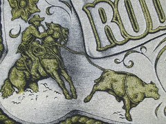 vtg 80s COWBOY LET’S RODEO single stitch T-Shirt SMALL horse bull belt buckle