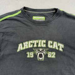 Arctic Cat Racing Snowmobile T-Shirt Men’s XL Embroidered Graphic Neon Black