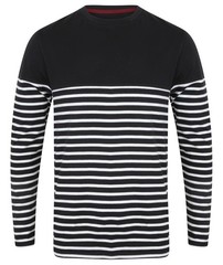 Front Row Crew Neck Long Sleeve Breton Striped T-Shirt (FR134)