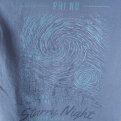 Vincent Van Gogh T Shirt Mens Size Large Blue Starry Night Phi Nu Semi Formal