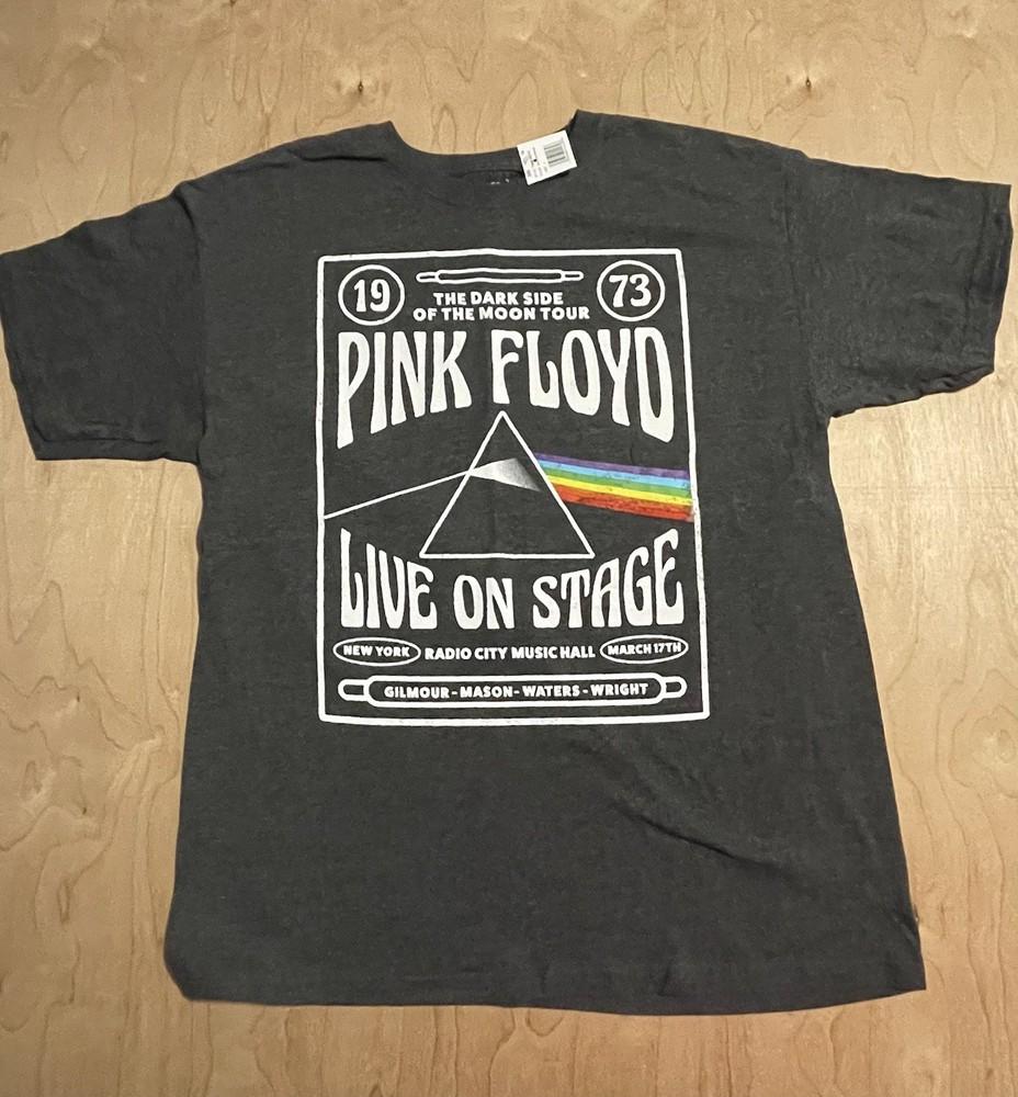 Pink Floyd 1973 The Dark Side of the Moon Live On Stage Tour Men T-Shirt Size L
