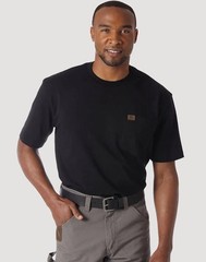 Wrangler Riggs Workwear Short Sleeve Pocket Utility Loop T Shirt Mens black