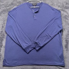 RLX Ralph Lauren Performance Stretch Henley Mens 2XL Long Sleeve Shirt Blue