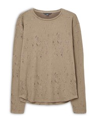 John Varvatos Collection Men’s Vera Distressed Jacquard Textured Crew Tee Haze