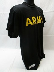 US ARMY BLACK SHORT SLEEVE PT SHIRT APFU TSHIRT ATHLETE PHYSICAL FITNESS UNIFORM