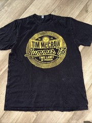 Tim McGraw Summer 2013 Black Sz Large Two Lanes of Freedom Concert Band T-shirt