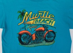Vintage Biker Rally T-Shirt 90s Single Stitch Harley Myrtle Beach Mens Size XL