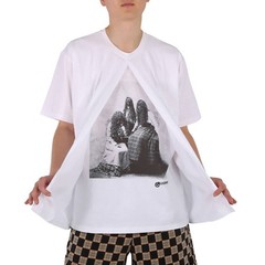 Burberry Mens White Portrait Print Cotton Oversized T-shirt, Brand Size XX-Small