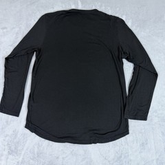 Goodlife Men L Long Sleeve Supima Cotton MicroModal Scallop Crew Shirt Black