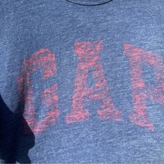 GAP Marled Dark Blue and Red GAP Graphic Logo Short Sleeve Tee Shirt