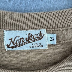 Non Stock Knitting Mills T Shirt Mens Medium Tan Knit Cotton Crewneck Retro