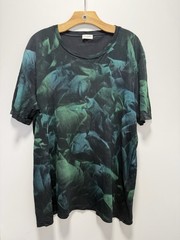 SAINT LAURENT Paris Tie Dye T-Shirt Tee Rive Gauche Archive Logo Black XXL $550