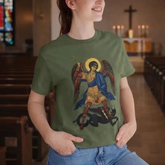 Saint Michael Archangel T-Shirt | Byzantine Catholic Orthodox Christian Tee