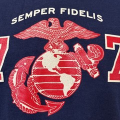 Battlefield Collection Semper Fidelis Marines Navy Blue & Red Shirt Size Medium