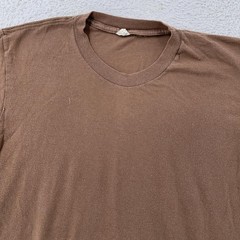 Vintage Brown V-Neck Shirt Mens XS 100% Combed Cotton Tee T-Shirt Blank