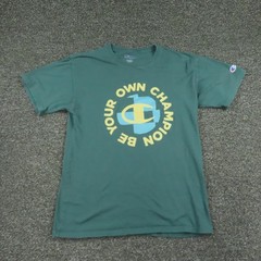 Champion Shirt Mens Medium Green Be Your Own Champion Graphic Tee Motivational