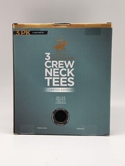 BEVERLY HILLS POLO CLUB 3 Pack Men’s L XL Crew Neck Black Cotton T Shirts