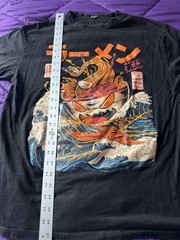 Tiny Spark Black Ramen Bowl Japanese Text Graphic Crew Neck T-Shirt Size XL