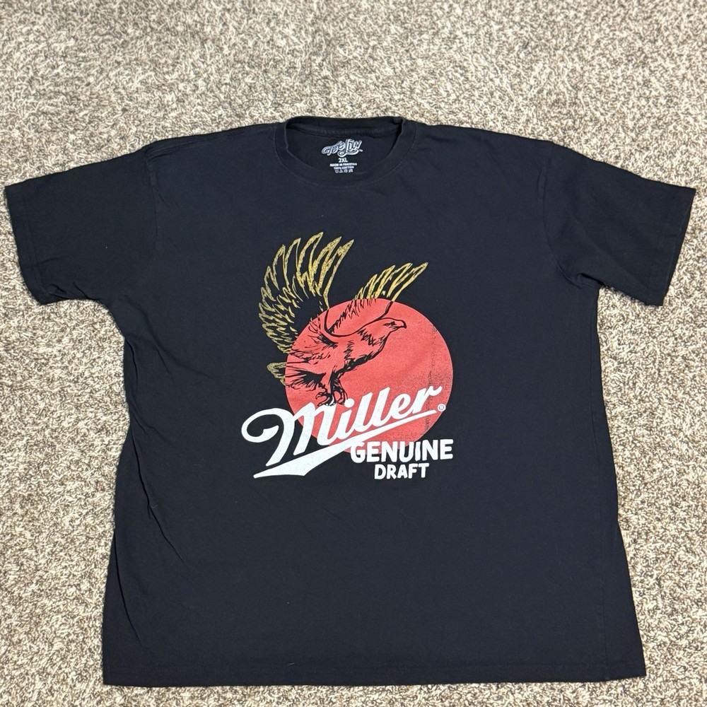 Miller Genuine Draft Black T-shirt in size 2XL By Tee Luv