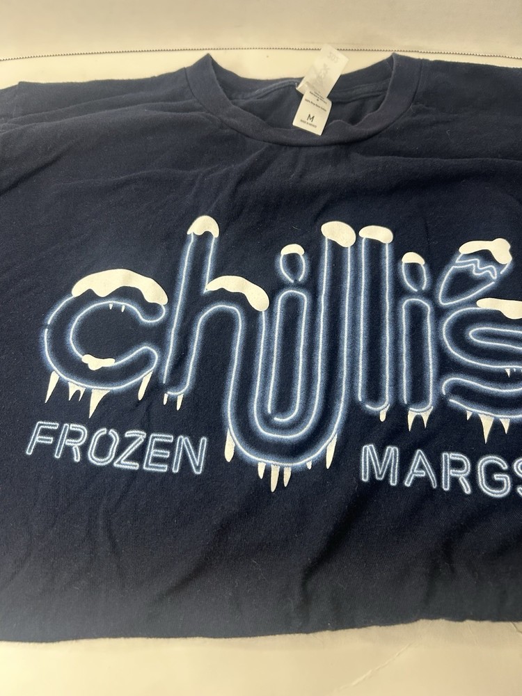 Frozen Margaritas Graphic Print Navy Blue Cotton Men’s Short Sleeve T-Shirt M