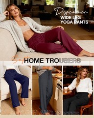4 Pack Women’s Yoga Lounge Pants Wide Leg Sweatpants Loose Jogging Pockets Dr…