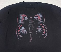 John Varvatos Black T-Shirt Black Skull Butterfly 100% Cotton Tee Size XXL NWOT