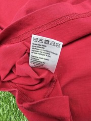 Lacoste men crewneck graphic tshirt size L 7 red vintage style logo cotton peru