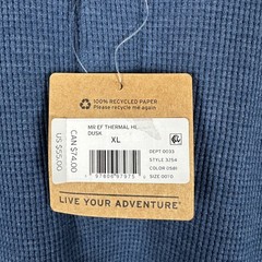Eddie Bauer Men’s XL Henley Shirt Dusk Blue Thermal Waffle Knit Long Sleeve NEW