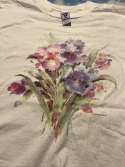 Vintage Soft As Grape Floral Art Shirt Unisex XXL 90s Flowers Water Color Single