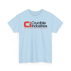 Crucible Industries Steelmaking Logo Graphic T-Shirt Rare Defunct Brand Tee