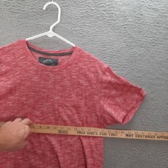 Bruno Shirt Adult Large Red White Geometric Lightweight Stretch Preppy Workwear