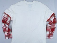 New Harvard University T-shirt Flannel button cuff Mens Large long sleeve crew