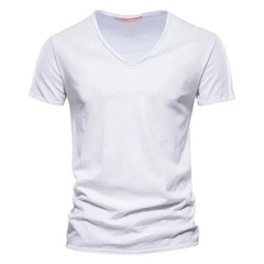 Men’s 100% Cotton V-Neck Short Sleeve T-Shirt Thin Casual Tee S-5XL