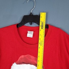 Men’s Heavy Cotton Short Sleeve Christmas Holiday Shirt Santa Claus Red Size 3XL