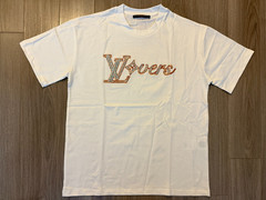 Louis Vuitton Embroidered Short Sleeved Tee Shirt milky white sz M