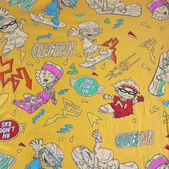 90s Nickelodeon Yellow Skateboarding T-Shirt Large Chest 22in Length 28in .