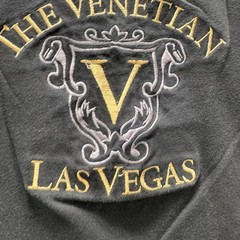 The Venetian Shirt Mens XL Black Las Vegas Embroidered Graphic Tee Crewneck
