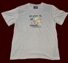 Cyberwear Spiritual T-Shirt Soft Gray “His Grace Is Enough” 2 Corinthians 12:9