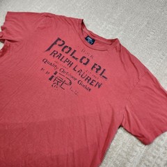 Vintage Polo Ralph Lauren Shirt Men Large 90s Y2K Spellout Red Single Stitch