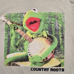 The Muppets Movie Shirt Banjo Playing Kermit Country Roots Music Green M Tee